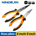 High Carbon Steel 6 Inch 8 Inch Wire Pliers Cutter Repair Tools Long Needle Nose Pliers